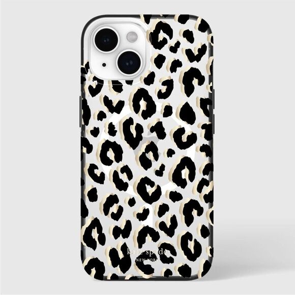 Kate Spade Black and Brown Leopard iPhone 14 6.1 (2022) Pro Case - Picture 1 of 4